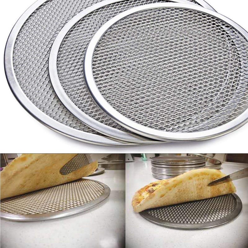 KWOLYKIM Pizza Screen, 3PCS Aluminum Alloy Seamless Pizza Screen Non Stick Mesh Net Baking Tray Cookware Kitchen Tool For Oven, BBQ 10 inch and 12 inch,14 inch - Image 5